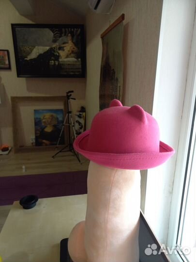 Фетровая шляпа-котелок с ушками