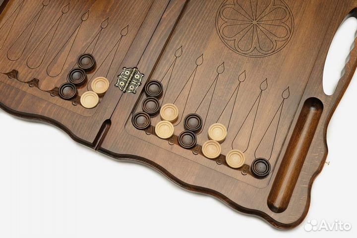 Нарды и шашки резные Непобедимый медведь 61 х 64 см бук Армения 62726