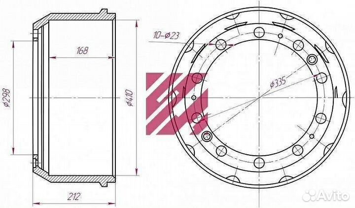 Тормозной барабан ман 410х160