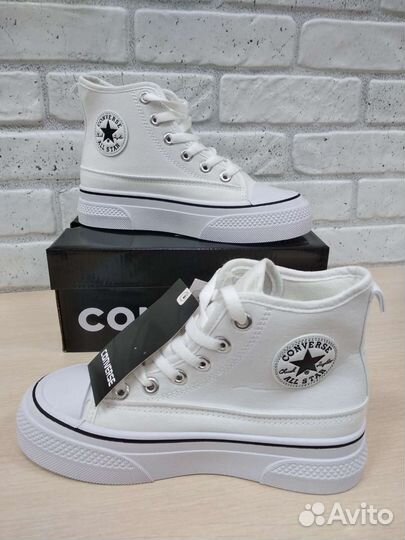 Кеды converse высокие белые