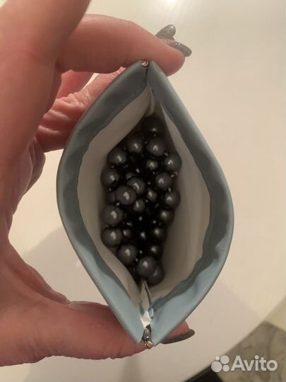 Колье искусственный черный жемчуг 9 мм 66 см