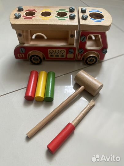 Игрушка Пожарная машина деревянная