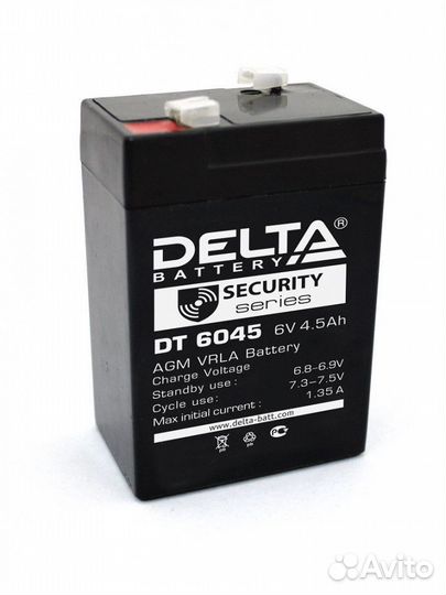 Аккумулятор герметичный 6В 4.5Ач delta DT6045 AGM