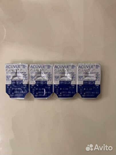 Контактные линзы Acuvue oasys минус два/2. 4 шт