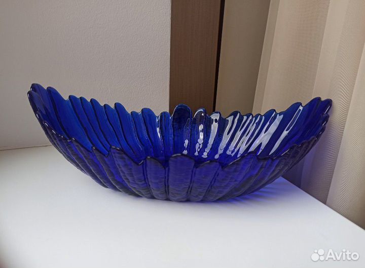 Блюдо и салатник из цветного стекла СССР