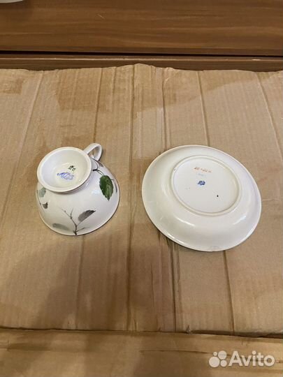 Чашка с блюдцем лфз Золотая орех