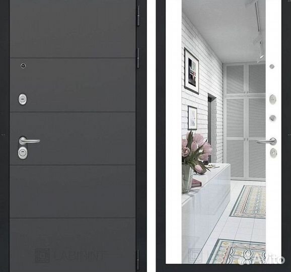 Дверь входная графит шумо-изоляционная Арт
