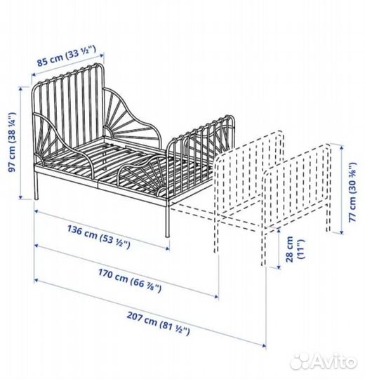 Детская кровать IKEA раздвижная