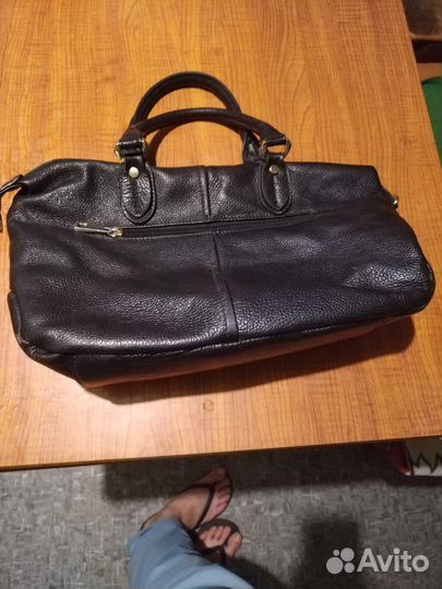 Сумка натуральная кожа италия чёрная