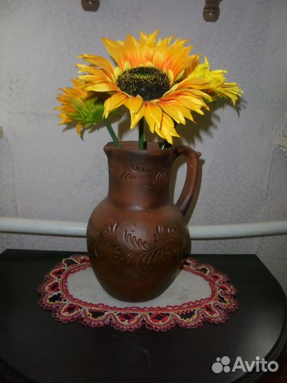 Кувшин глина объём 2,8 л Россия ручная работа