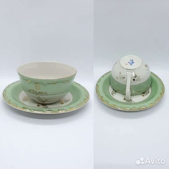 Фарфоровая чайная пара Дулево СССР