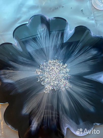 Тарелка блюдо посуда поднос из эпоксидной смолы