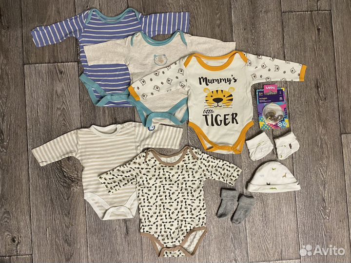 Боди пакетом 56-62см