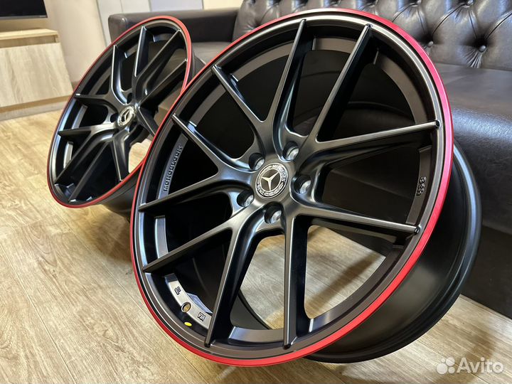 Диски R19 5-112, bbs red, разноширокие