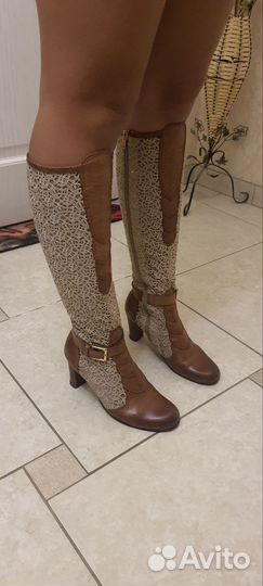Сапоги женские натуральная кожа 37