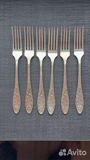 Набор вилок, мельхиор, Кольчугино, Пламя