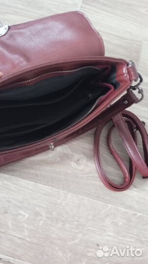 Сумка натуральная кожа бордо