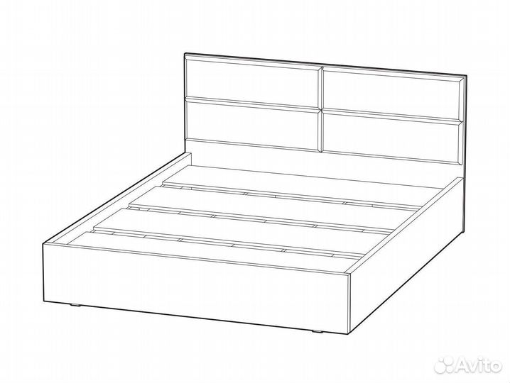 Мелоди кровать с матрасом на 1,6м Велюр Серый