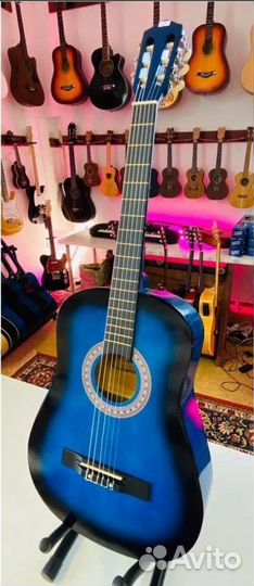Гитара классическая синяя. Новая+подарки