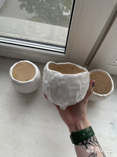 Цветочный керамический горшок для суккулентов