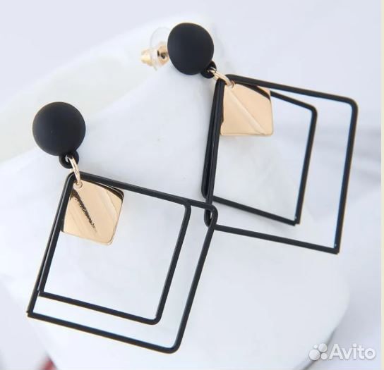 Серьги квадрат