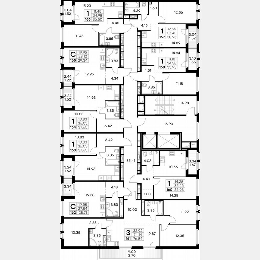 Квартира-студия, 28,7 м², 3/15 эт.