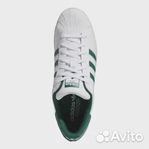 Кеды Adidas Superstar, белый/зеленый