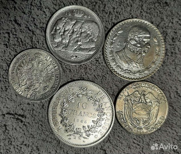 Европа, Америка. Серебрянные монеты 1877-1966 года