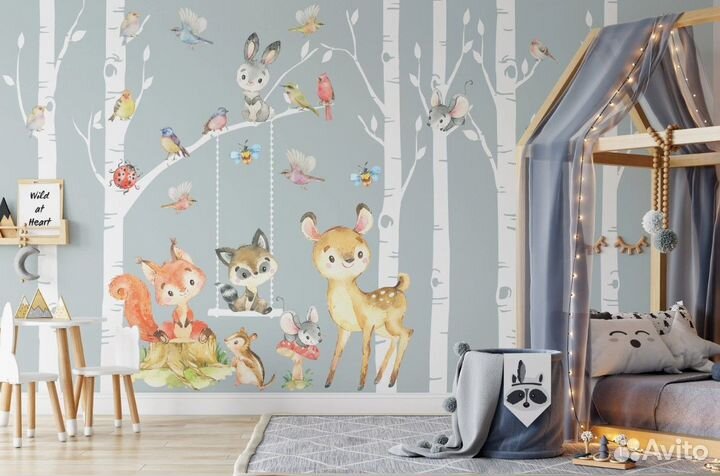 Обои детские олени - любые картинки - на заказ