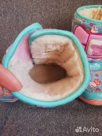 Сапожки зимние натуральные, светятся