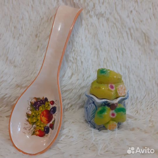 Ложка и лимонница керамика