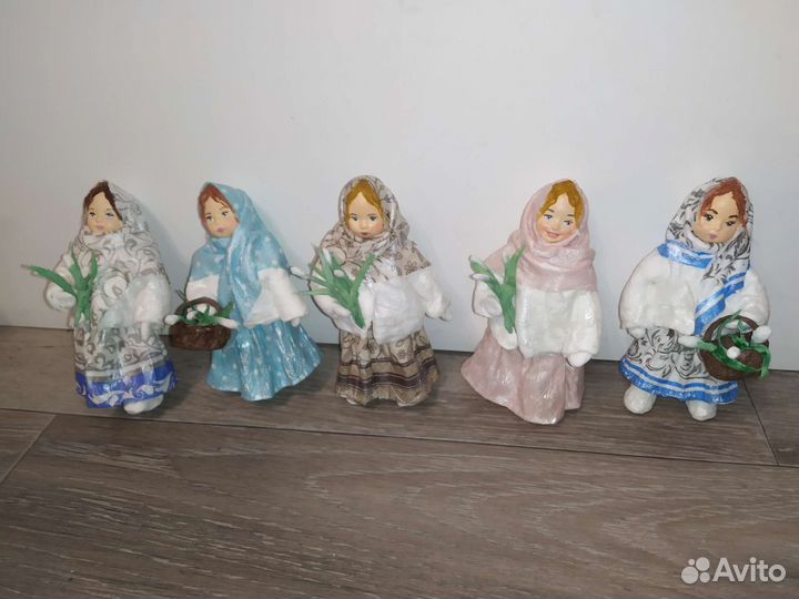 Ватные елочные игрушки девочка