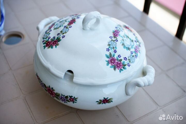 Супница зик глазурь ручная роспись 2л (23см)