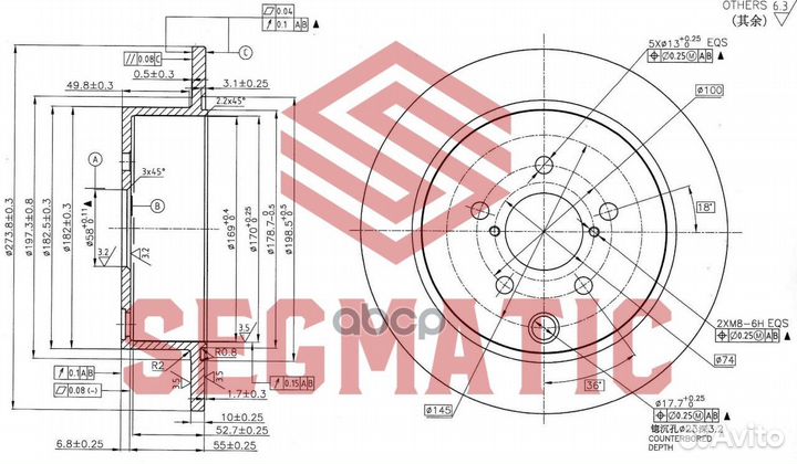 Диск тормозной subaru forester/impreza/XV 12- з