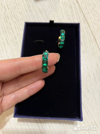 Серьги кольца с кристалами Swarovski