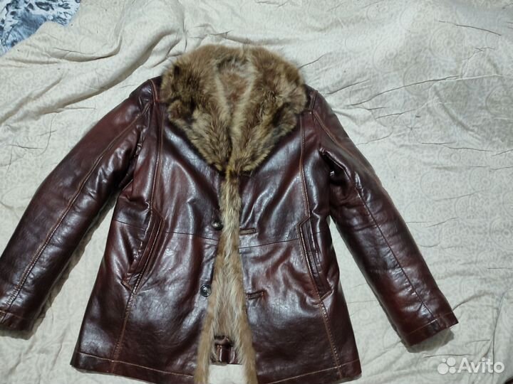 Кожаная куртка мужская коричневая