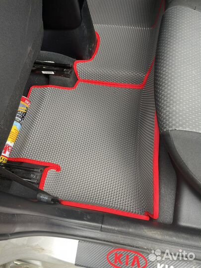 Kia rio 4 eva коврики 3D с бортами(к-т4шт)