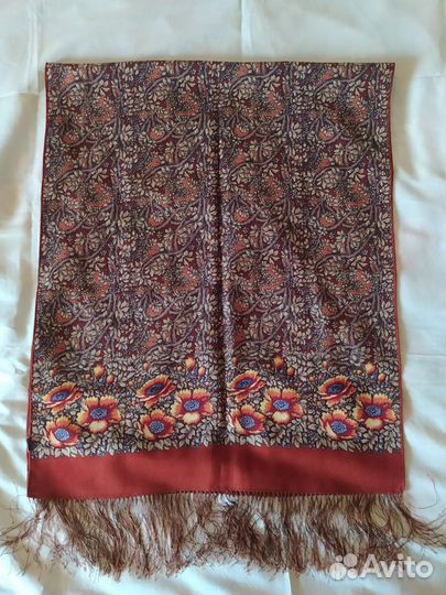 Шарф шерстяной павловопосадский Осенние прогулки