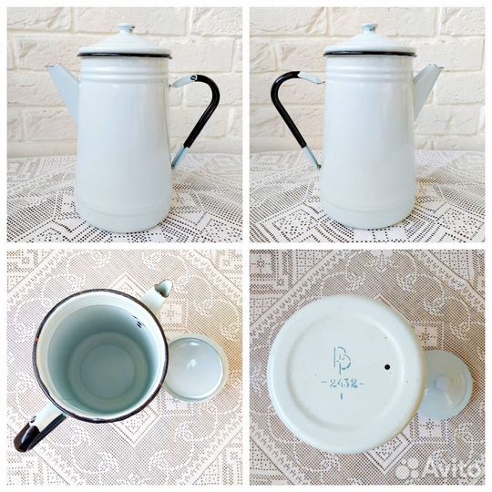 Коллекция голубой эмалированной посуды СССР