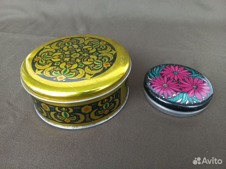 Жестяные банки от халвы Тахан и леденцов, СССР