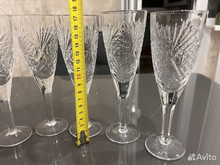 Набор фужеров хрустальных СССР для шампанского
