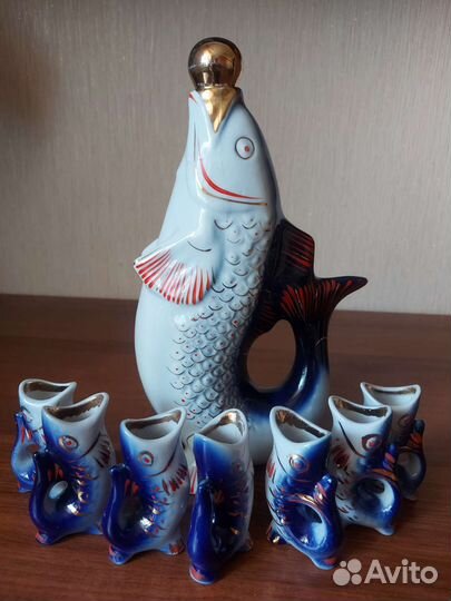 Набор для коньяка Рыбки/ оригинал СССР