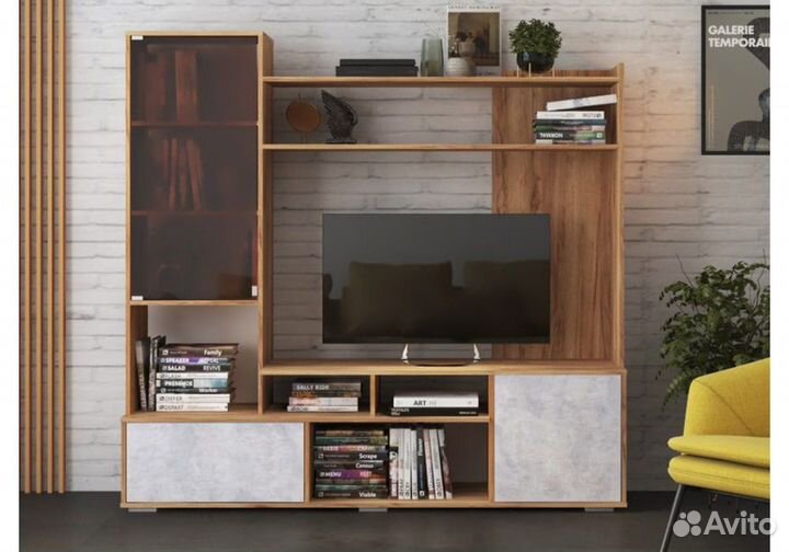 Готовые гостиные Брия дуб крафт золотой - цемент с