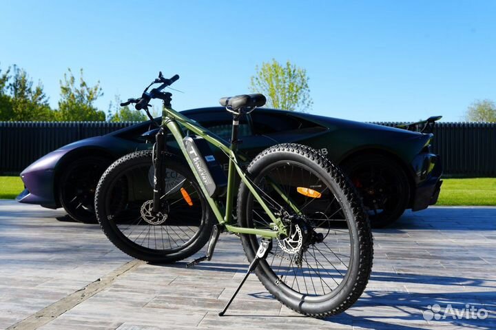 Электровелосипед полуфэтбайк зеленый timetry 27.5