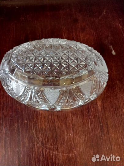 Хрустальная конфетница СССР Раритет,винтаж ручная