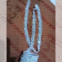 Тесьма с бусинками и паетками серебро, Химки