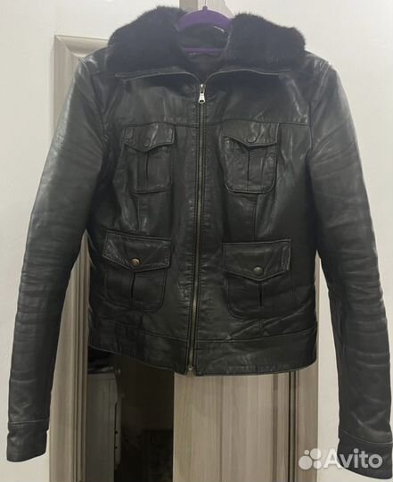 Куртка кожаная женская с мехом