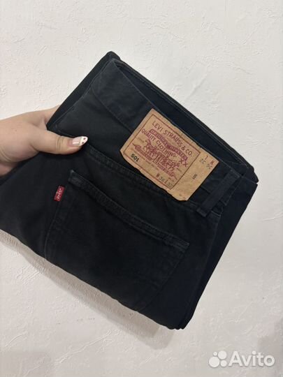 Мужские джинсы levis 501 черные 36 32