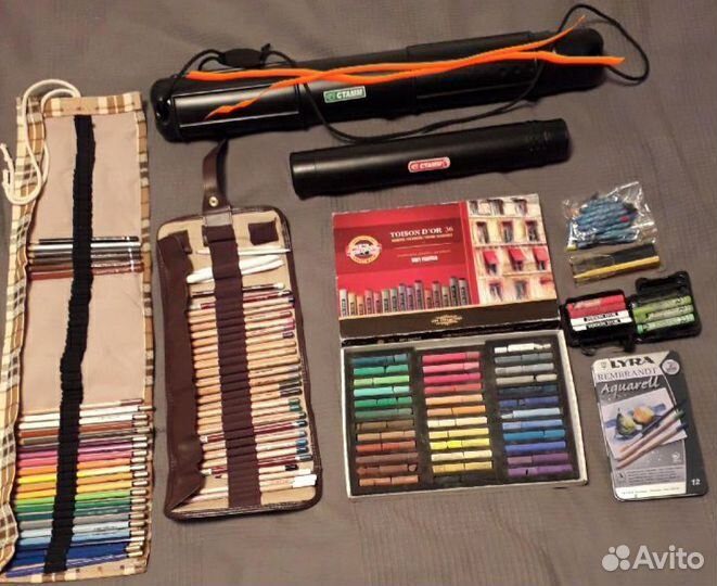 Пастель, карандаши, тубусы и др. для художников