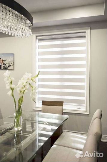 Жалюзи рулонные шторы день ночь